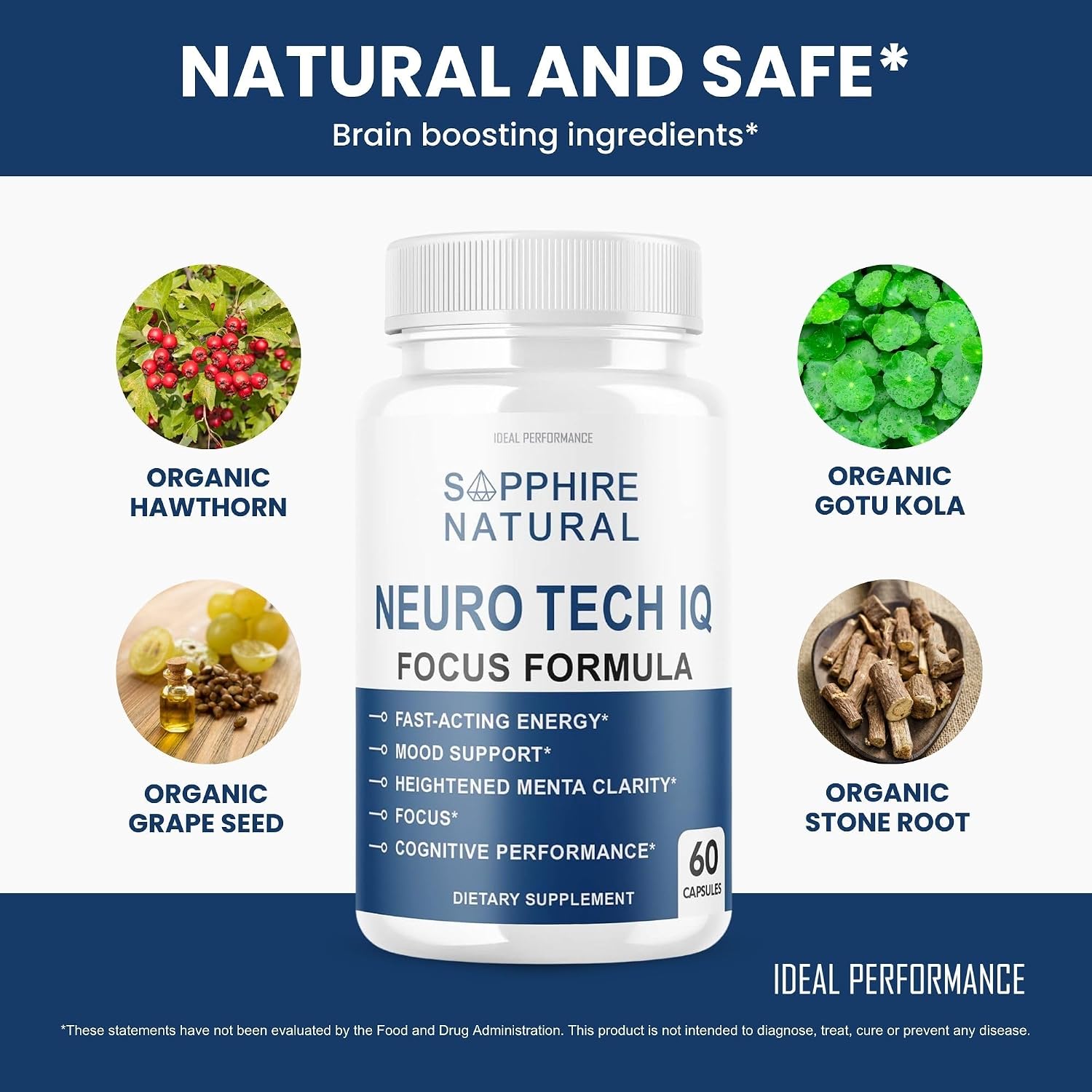 (5 Pack) Neuro Tech IQ Brain Supplement Neurotech Iq Focus Formula Pills (300 Capsules) - görsel 5