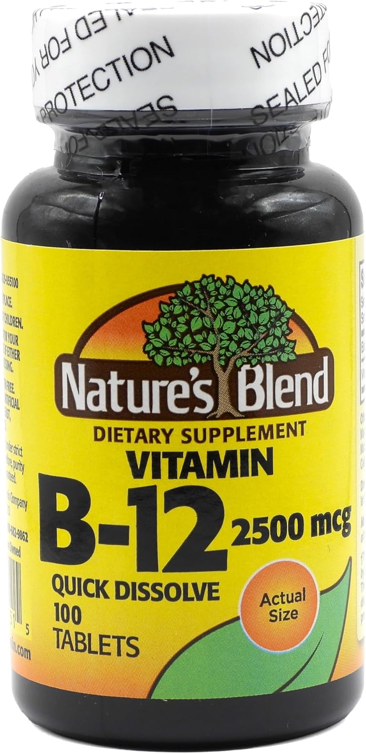 Nature's Blend Vitamin B-12 2500mcg Tablets, 100 Tablets - görsel 1