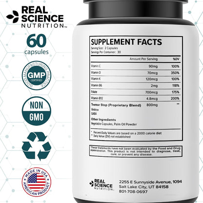 Real Science Ataxinol - Muscle Relaxant & Nerve Support Supplement for Coordination and Muscle Stability - with Vinitrox & GABA - 60 Capsules