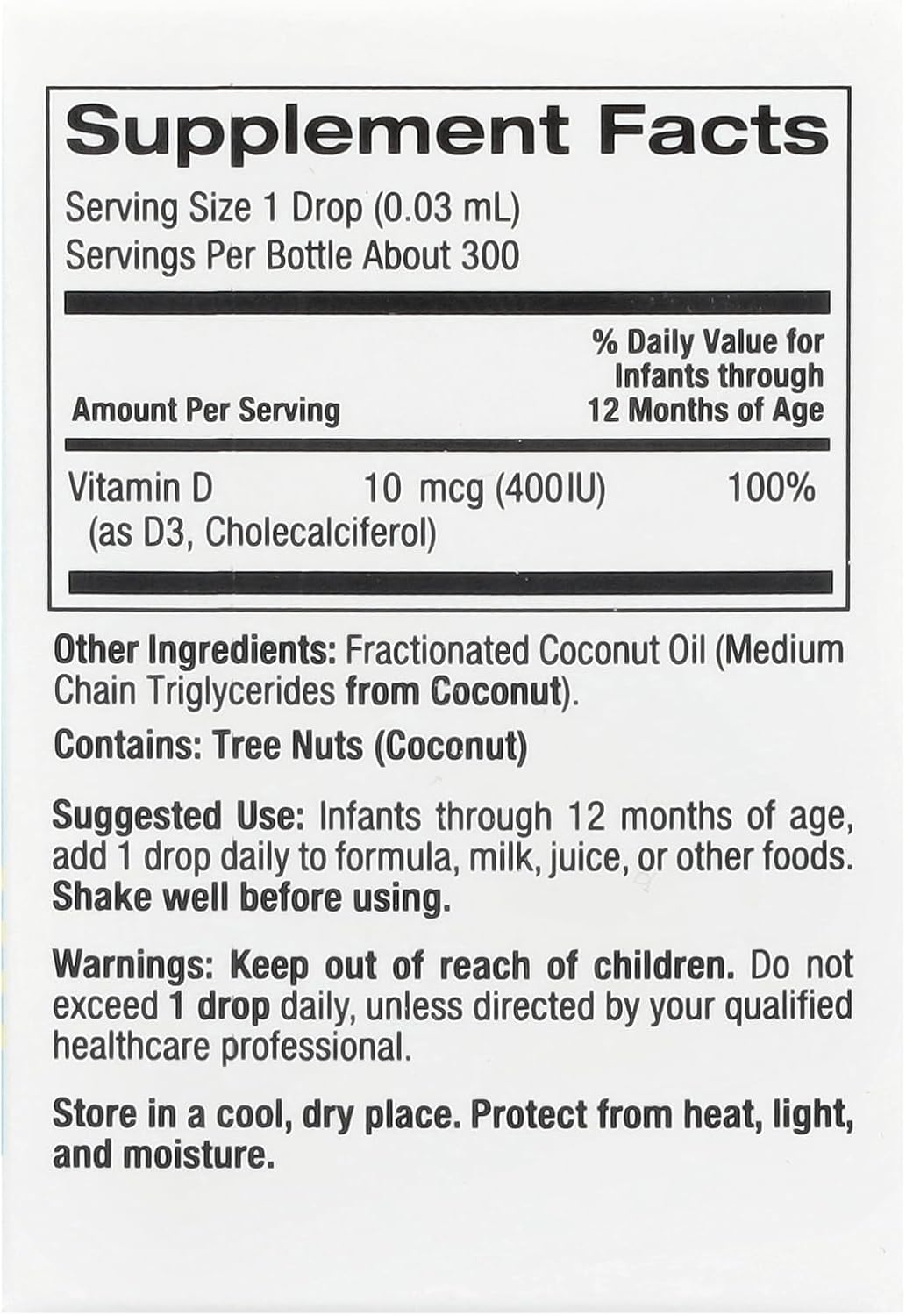 California Gold Nutrition Baby Vitamin D3 Liquid Supplement for Babies - 10 mcg (400 IU) - 10 ml - görsel 2