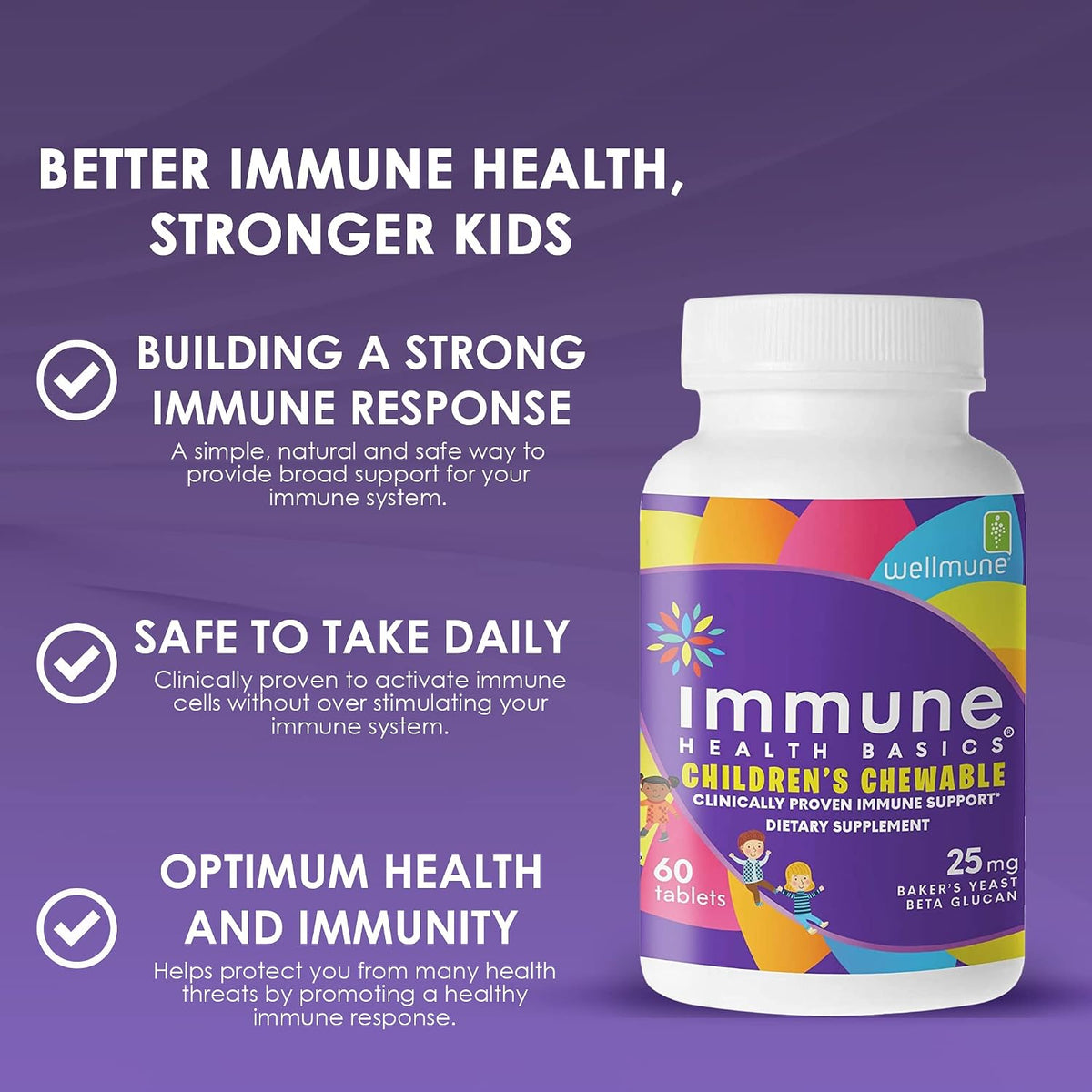 Immune Health Basics Children's Chewable Beta Glucan Immunity Supplement - Wellmune - Natural Orange Flavour - görsel 5
