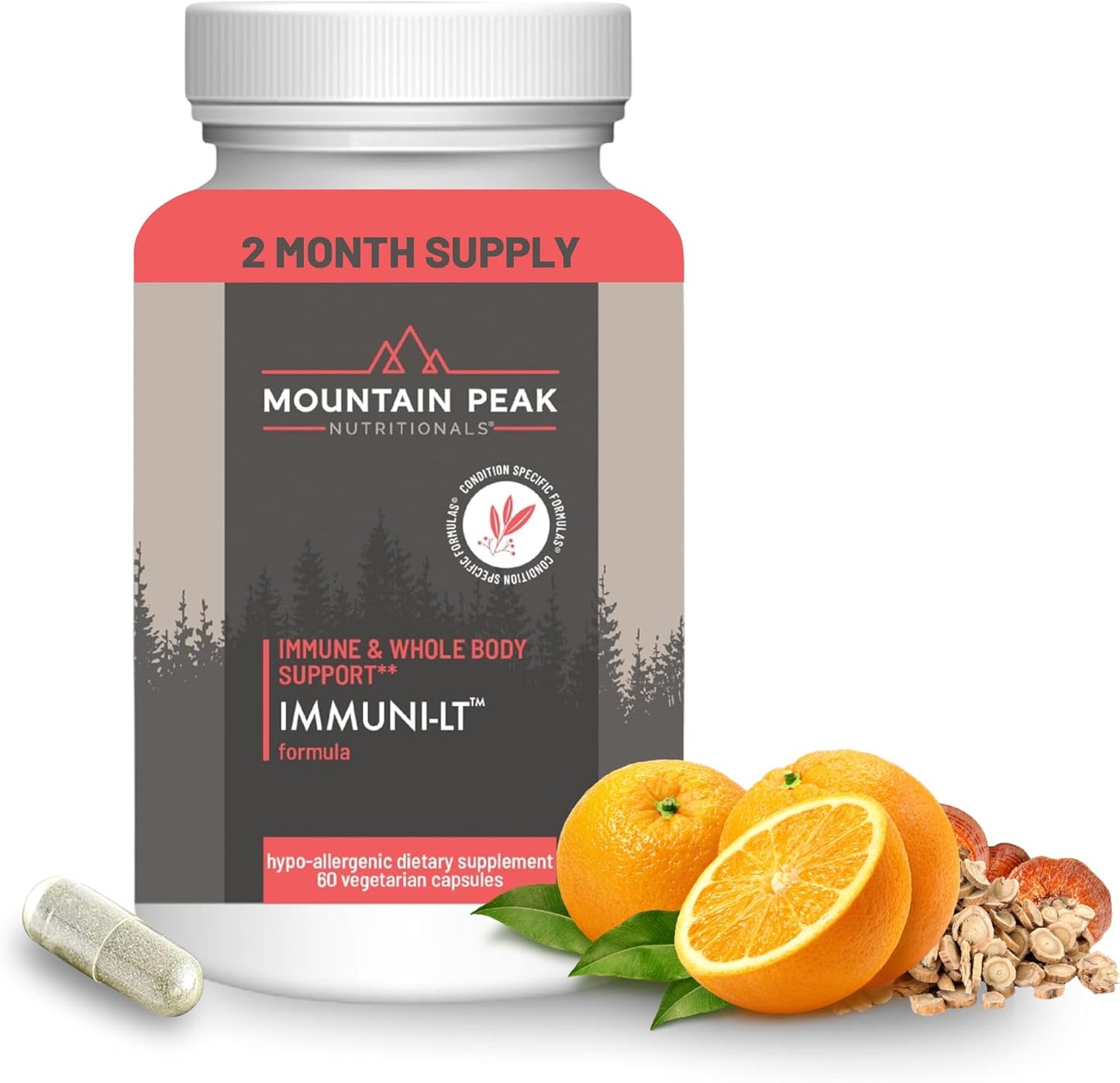 Mountain Peak Nutritionals Immuni-T Advanced Immune Support Supplement - 4-in-1 Formula with Vitamin C, A, Zinc, & Mushroom Blend - Daily Wellness & Seasonal Defence (60 Vegetarian Capsules) - görsel 8