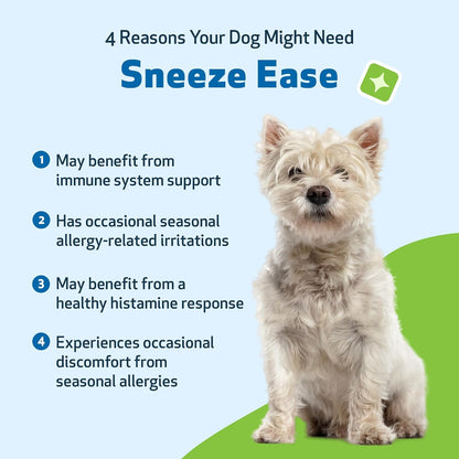 Pet Wellbeing Sneeze Ease for Dogs - Herbal Supplement for Seasonal Allergies, Sneezing & Nose/Eye Discomfort - 59 ml (2 fl oz)