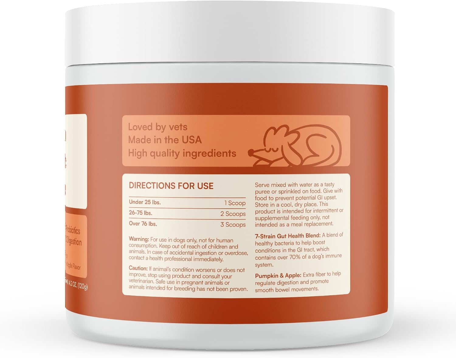 Reggie Pumpkin Probiotic Powder for Dogs - 7-Strain Probiotics + Pumpkin for Gut Health, Digestion & Stool Consistency | Natural Dog Digestive Supplement | Vet-Approved & Made in USA | 40 Scoops - görsel 7