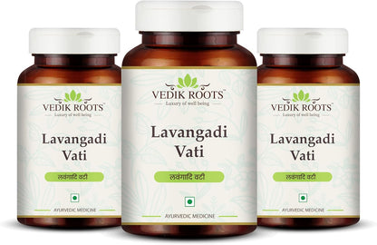 Lavangadi Vati - Ayurvedic Supplement for Respiratory, Nasal and Digestive Wellbeing, 360 Tablets (Pack of 3)