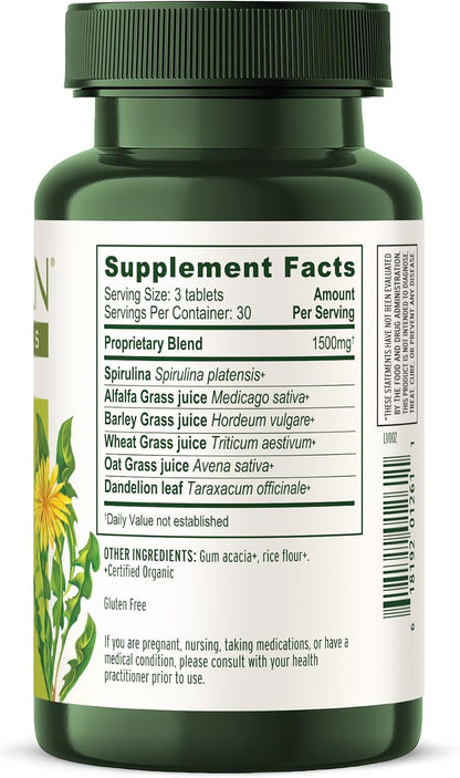 Banyan Botanicals Organic Everyday Greens – Concentrated Superfood Tablets