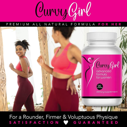 Curvy Girl – Female Weight Gain Tablets – Natural Top and Bottom Enhancement – 90 Capsules