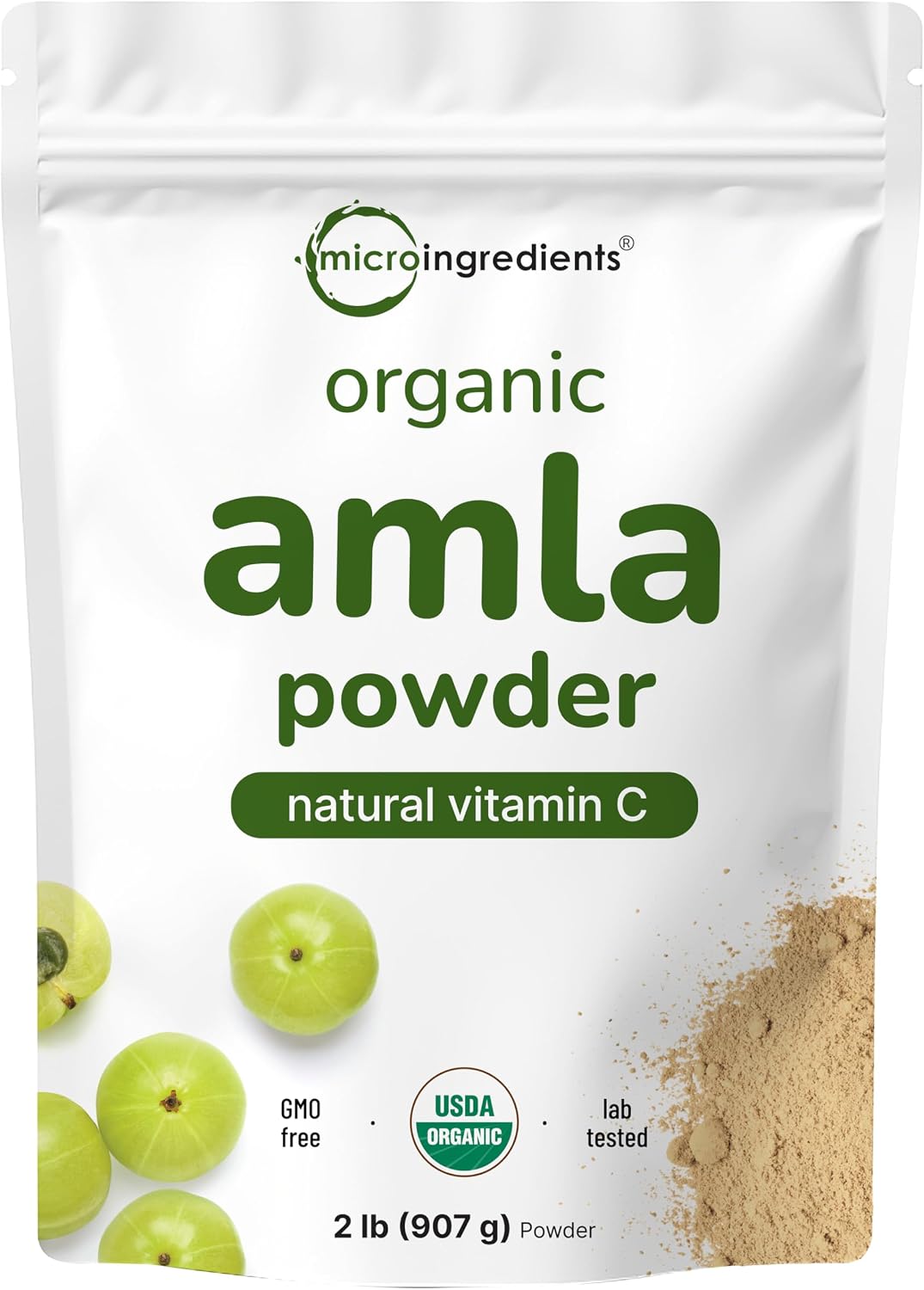 Micro Ingredients Organic Amla Powder (Amalaki) - 907g, India Origin Gooseberry Powder - görsel 1
