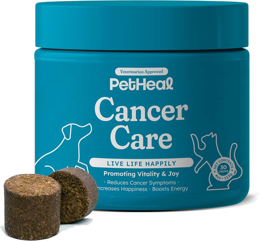 PetHeal Cancer Care Chews for Dogs - Pork Flavour - Immune & Digestive Support with Astragalus & Burdock - 30 Soft Chews