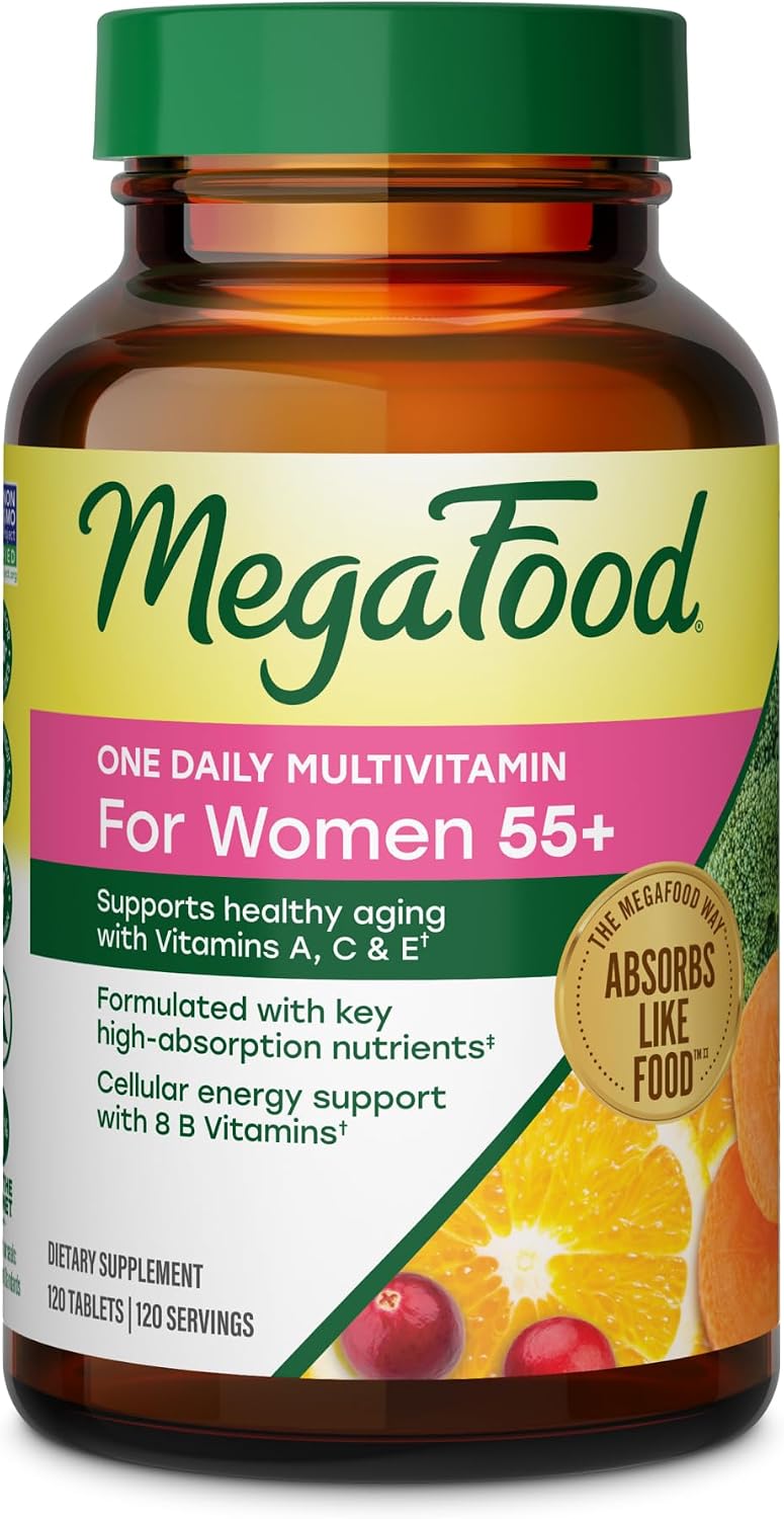 MegaFood Women 55+ Multivitamin - Vitamin D3, C, Zinc, B12 & Folate for Healthy Ageing - görsel 1