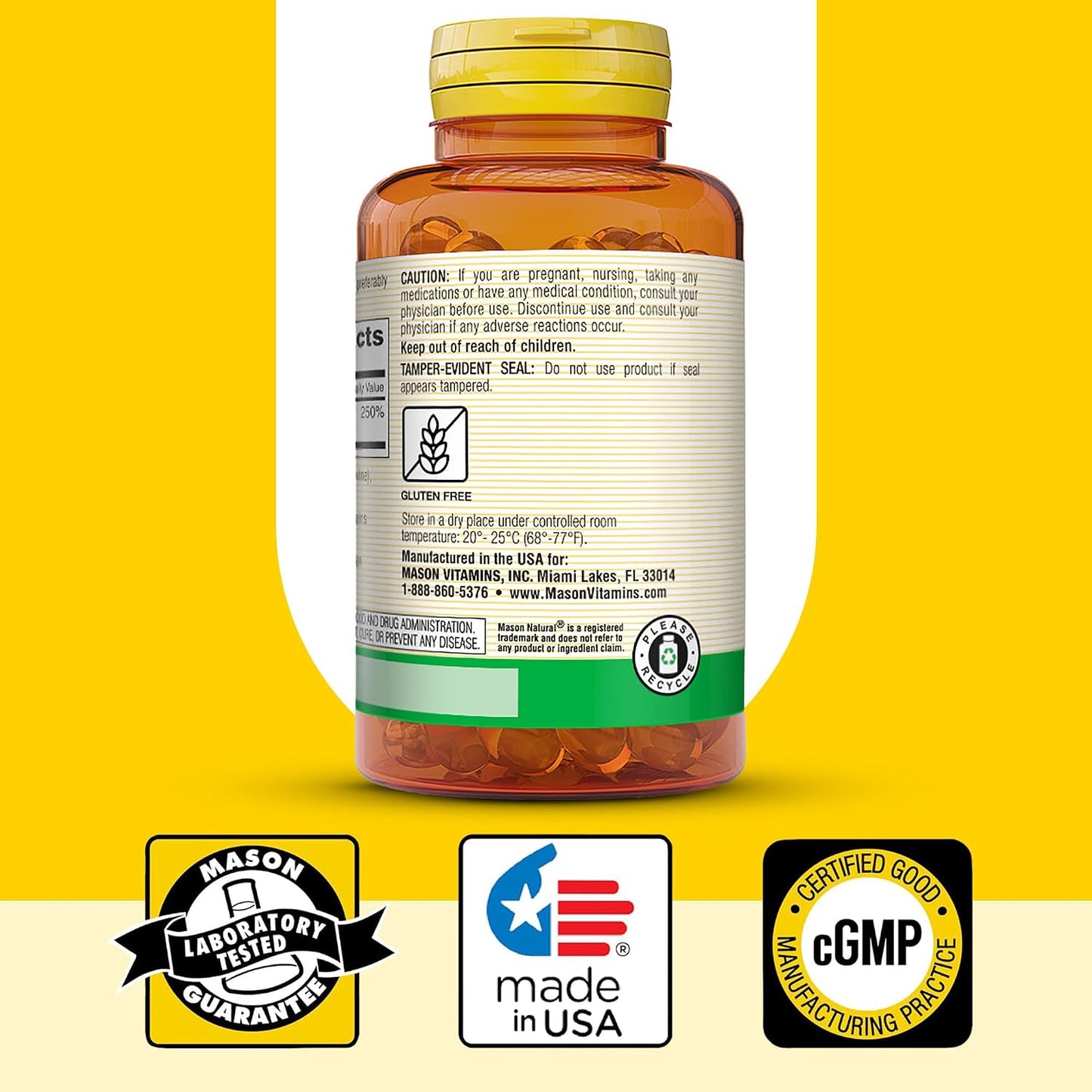 MASON NATURAL Vitamin D3 2,000 IU Ultra Strength, 300 Softgels – Supports Normal Bone Density and Immune Function - görsel 6