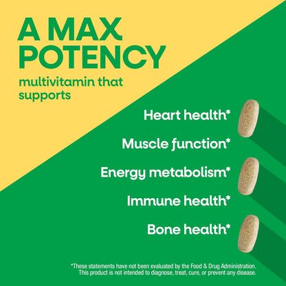 Nature's Way Alive! Max3 Potency Daily Multivitamin – High Potency with B-Vitamins, Orchard Fruits & Garden Vegetables Blend, 180 Tablets