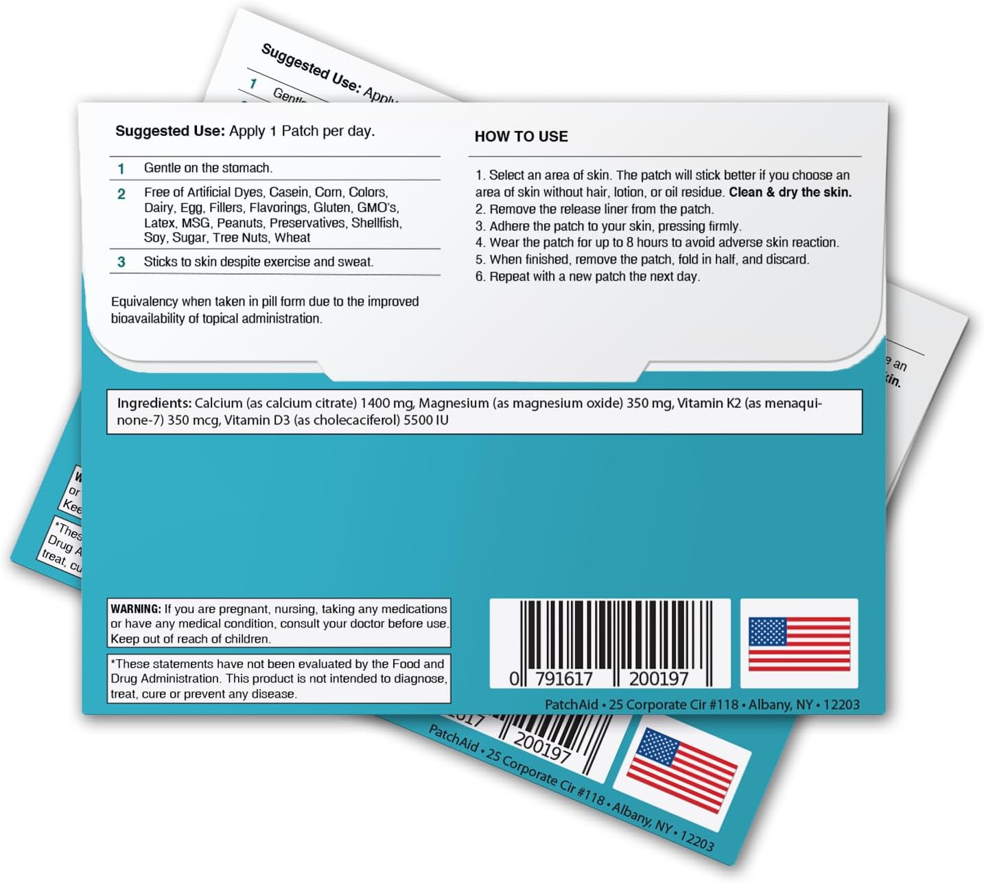 PatchAid D3/Calcium Topical Patch 30-Day Supply (Pack of 2) - görsel 3