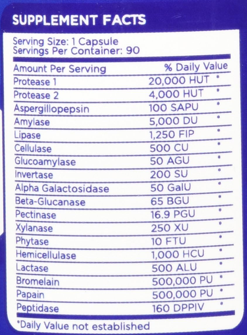 Digestive Enzymes - with Amylase, Bromelain, Protease, Lipase & 14 Other Enzymes - 90 Capsules - görsel 8