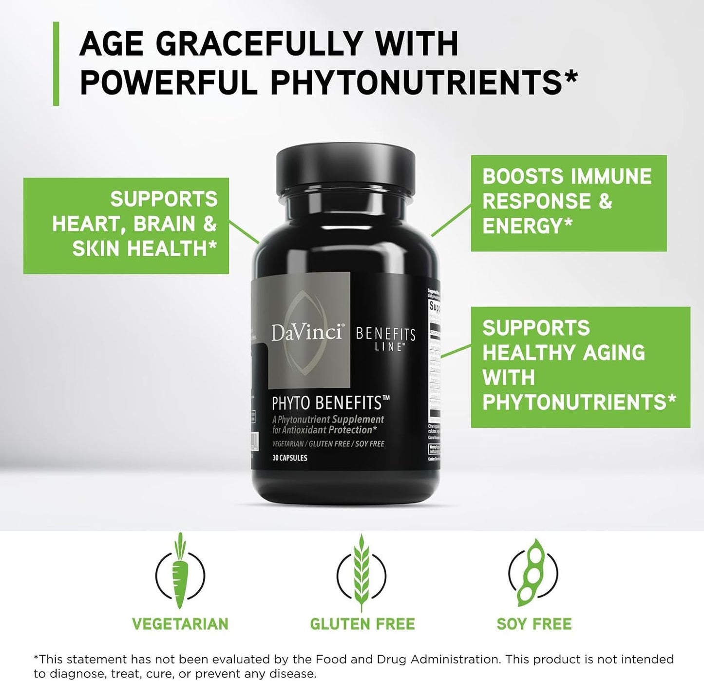 DAVINCI Labs Phyto Benefits – Botanical Supplement for Heart, Brain & Immune Health – 30 Capsules - görsel 3