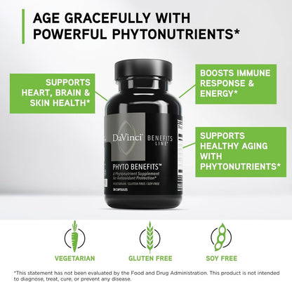 DAVINCI Labs Phyto Benefits – Botanical Supplement for Heart, Brain & Immune Health – 30 Capsules