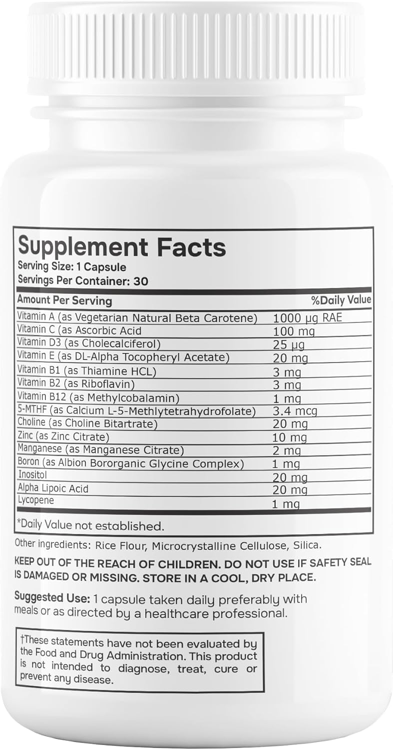 envitamin Methylated Multivitamin Multimineral Complex with L-Methylfolate, Methylated B12, 5-MTHF, Inositol, and Lycopene - görsel 3