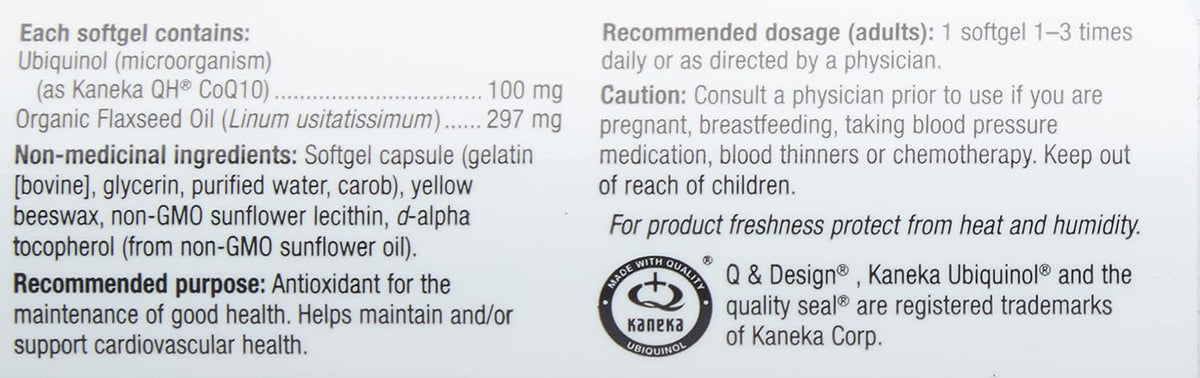 Webber Naturals Ubiquinol 100mg QH Active CoQ10 - 100 Softgels - görsel 7