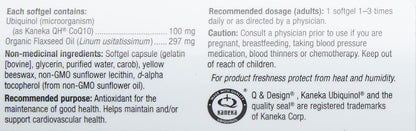 Webber Naturals Ubiquinol 100mg QH Active CoQ10 - 100 Softgels