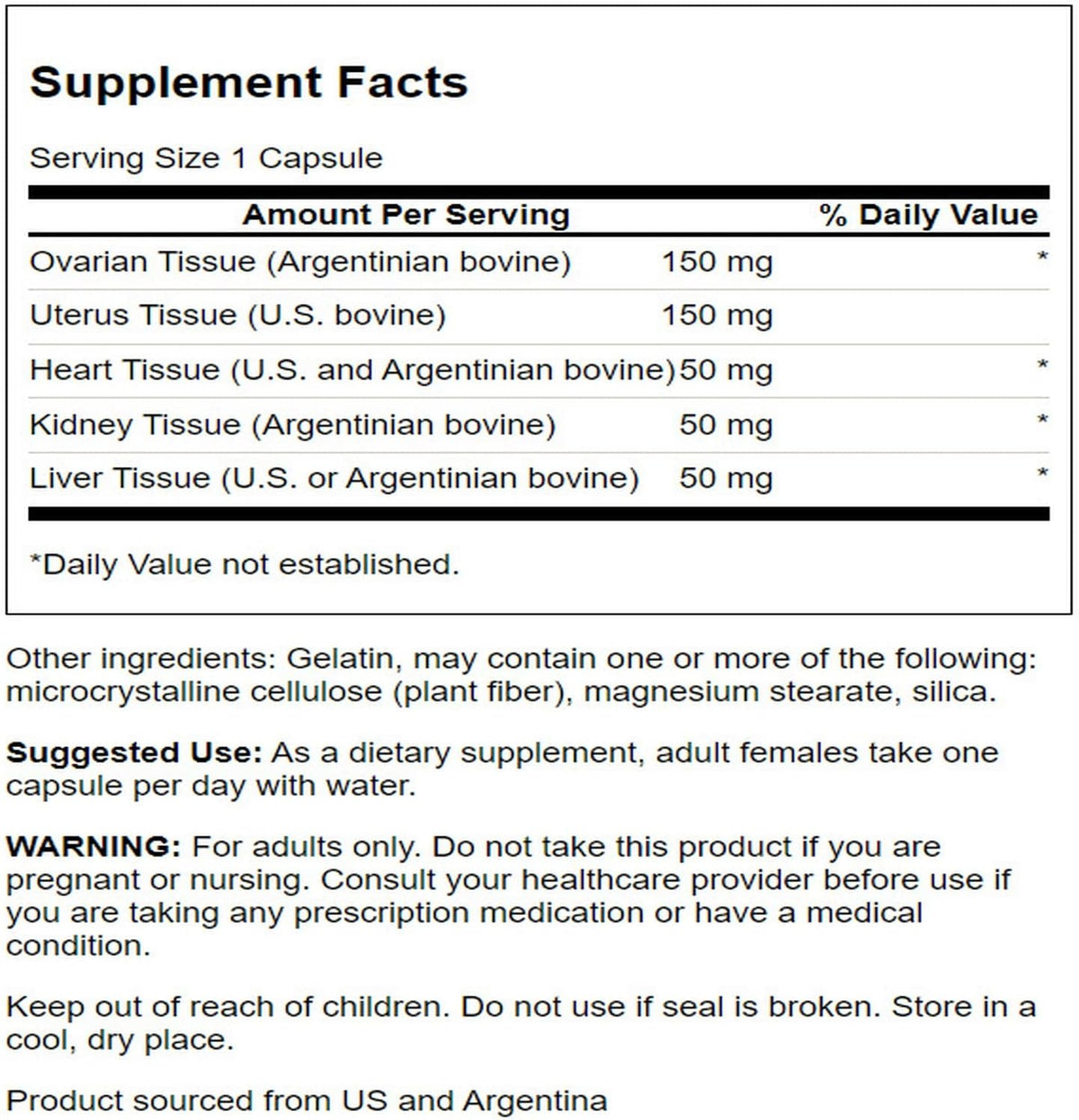 Swanson Multi-Glandular for Women - 60 Capsules - görsel 2