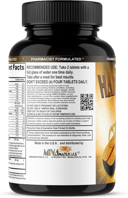 MINANATURALS HAIROGAIN DHT Blocker - Support Hair Growth with 10000 mcg Biotin, Collagen & Hair Vitamins - 60 Tablets