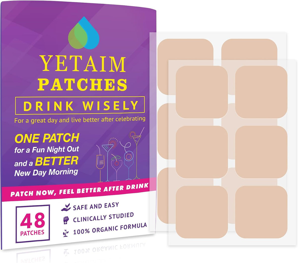 YETAIM Recovery Patches, 48 Pack, Energy Boost & Fast Recovery – Clear Blue - görsel 8
