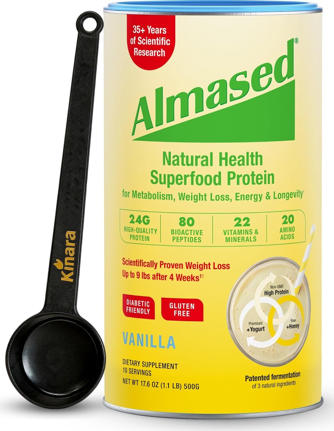 Almased Vanilla Protein Powder – Gluten-Free Meal Replacement Shake for Weight Management (3 Pack, 500g Each) - görsel 9