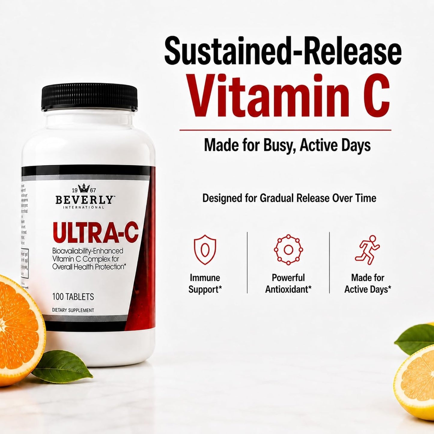 Beverly International Ultra-C, 100 Sustained-Release Vitamin C Tablets - 2000 mg - görsel 4