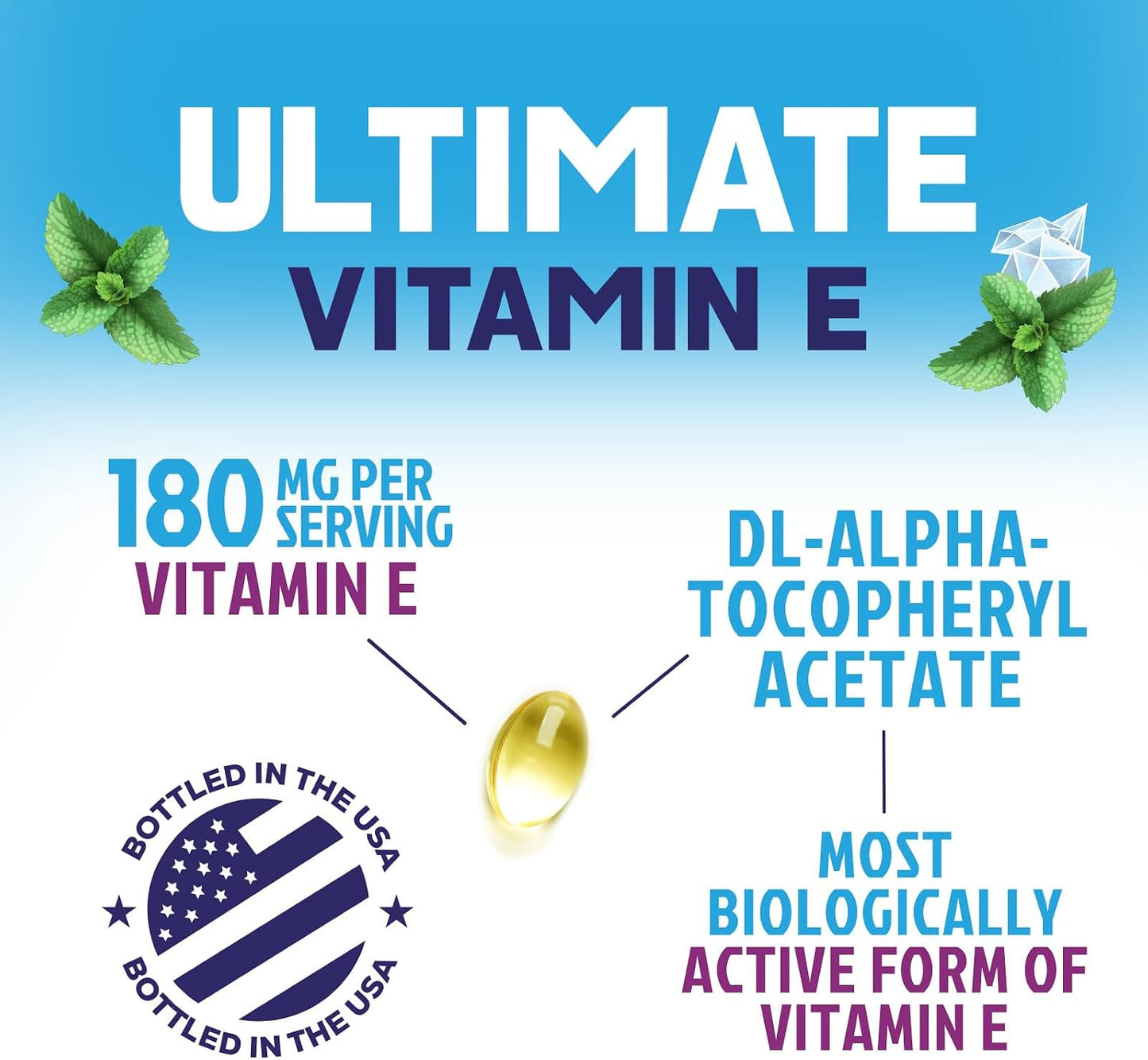 Nature's Peak Vitamin E 180 mg Soft gel capsules – Antioxidant Support for Skin, Immune and Cardiovascular Health – Non-GM, Gluten-free – 120 Soft gel capsules - görsel 3