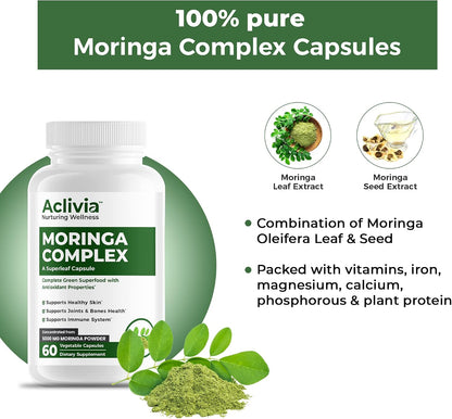Moringa Complex - Maximum Strength Moringa Oleifera Food Supplement - 5000mg - 60 Capsules