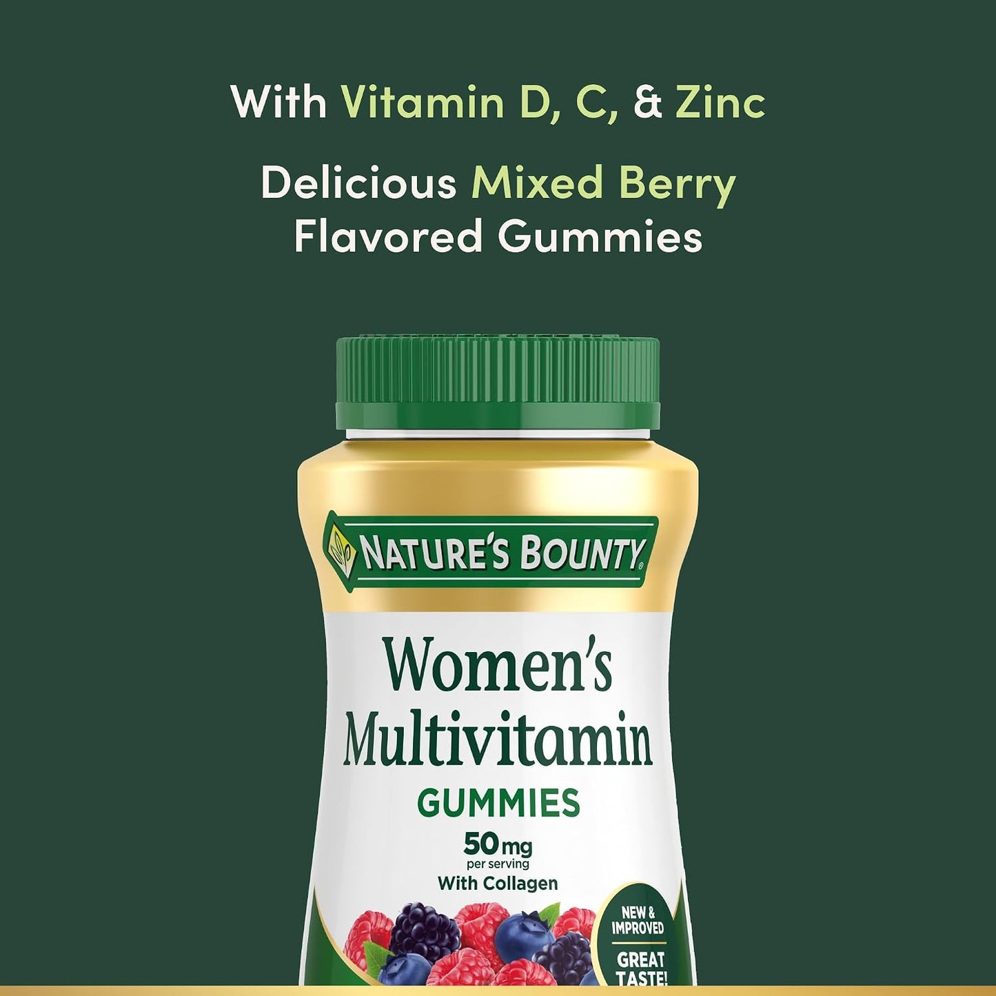 Nature's Bounty Women Multivitamin Gummies, Mixed Berry and Raspberry, 90 Count - görsel 4