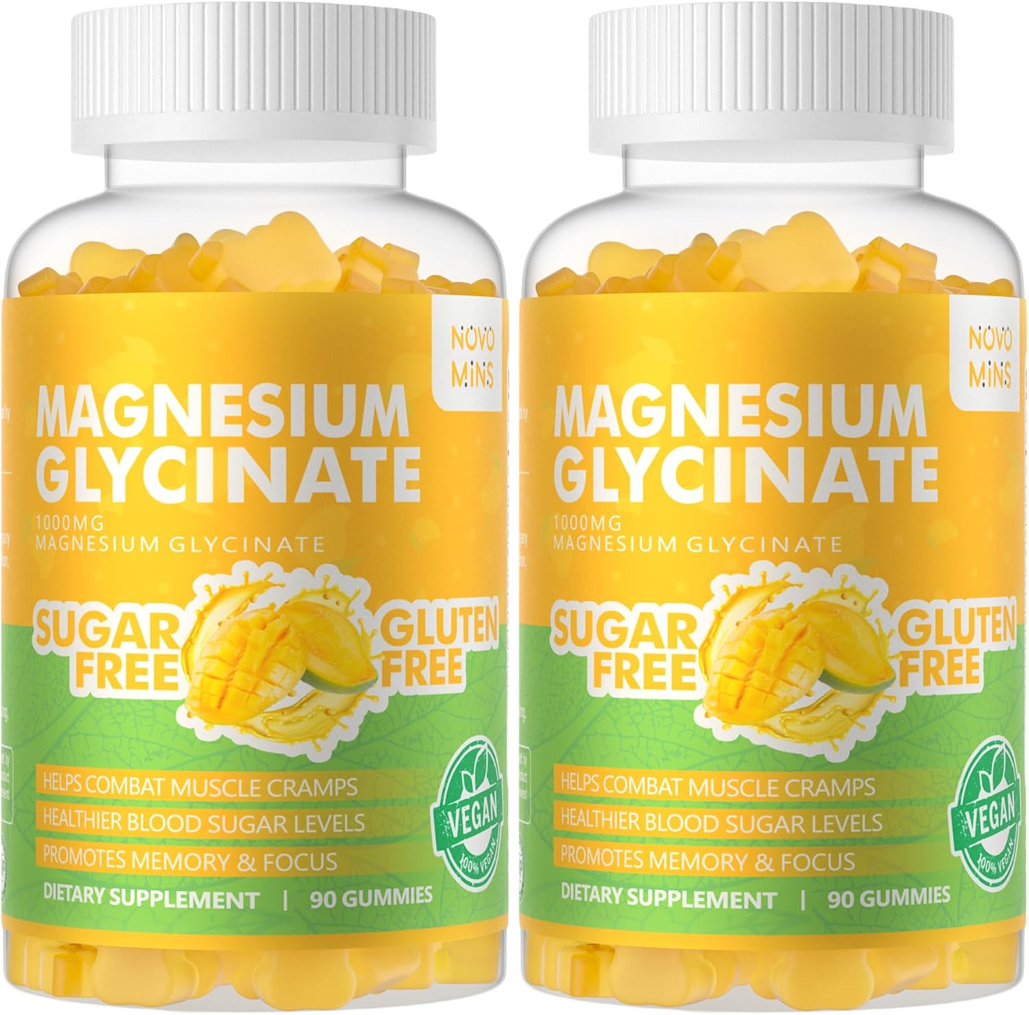 Novomins Nutrition Magnesium Glycinate Gummies 1000mg - Sugar Free Magnesium Potassium Supplement with Vitamin D, B6, CoQ10 for Relaxation & Sleep Support - 90 Raspberry Gummies - görsel 9