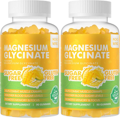 Novomins Nutrition Magnesium Glycinate Gummies 1000mg - Sugar Free Magnesium Potassium Supplement with Vitamin D, B6, CoQ10 for Relaxation & Sleep Support - 90 Raspberry Gummies