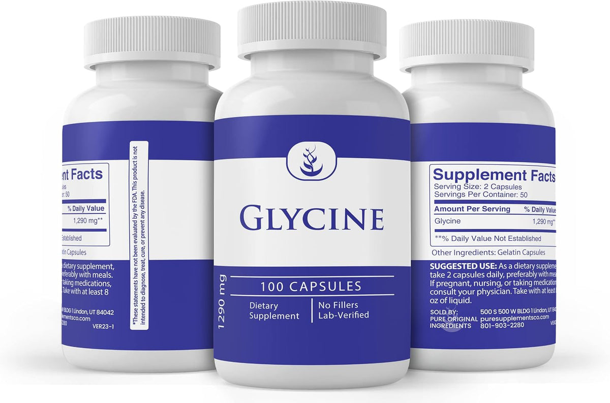 Pure Original Ingredients Glycine (100 Capsules) – Pure, No Additives or Fillers, Lab Tested - görsel 4