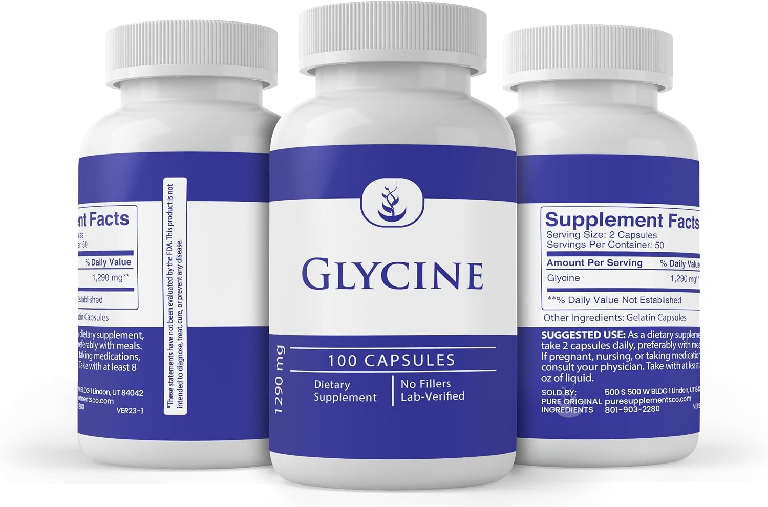 Pure Original Ingredients Glycine (100 Capsules) – Pure, No Additives or Fillers, Lab Tested - görsel 4