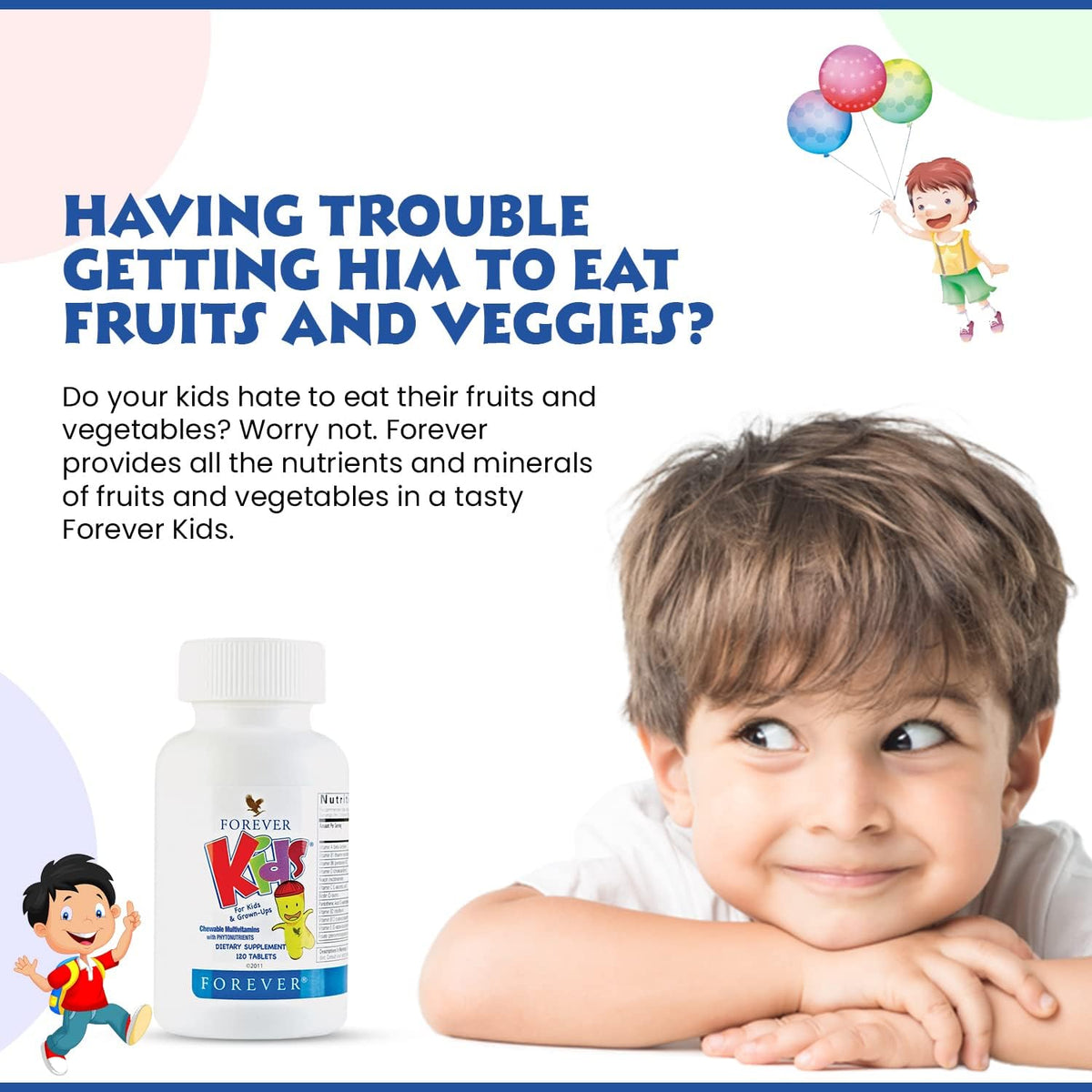 Forever Kids Chewable Multivitamin - Grape Flavour - 120 Tablets (Pack of 2) - görsel 6