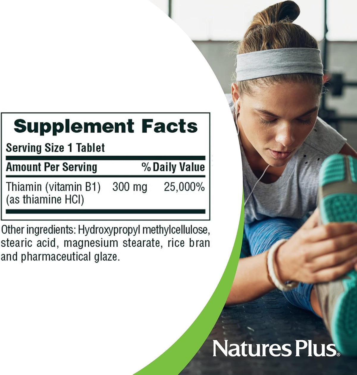 NaturesPlus Vitamin B1 300 mg – 90 Sustained Release Tablets – Thiamine Supplement - görsel 5