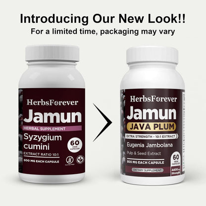 Jamun Capsules – Eugenia Jambolana Seed Extract (10:1) – 60 Vegan Capsules