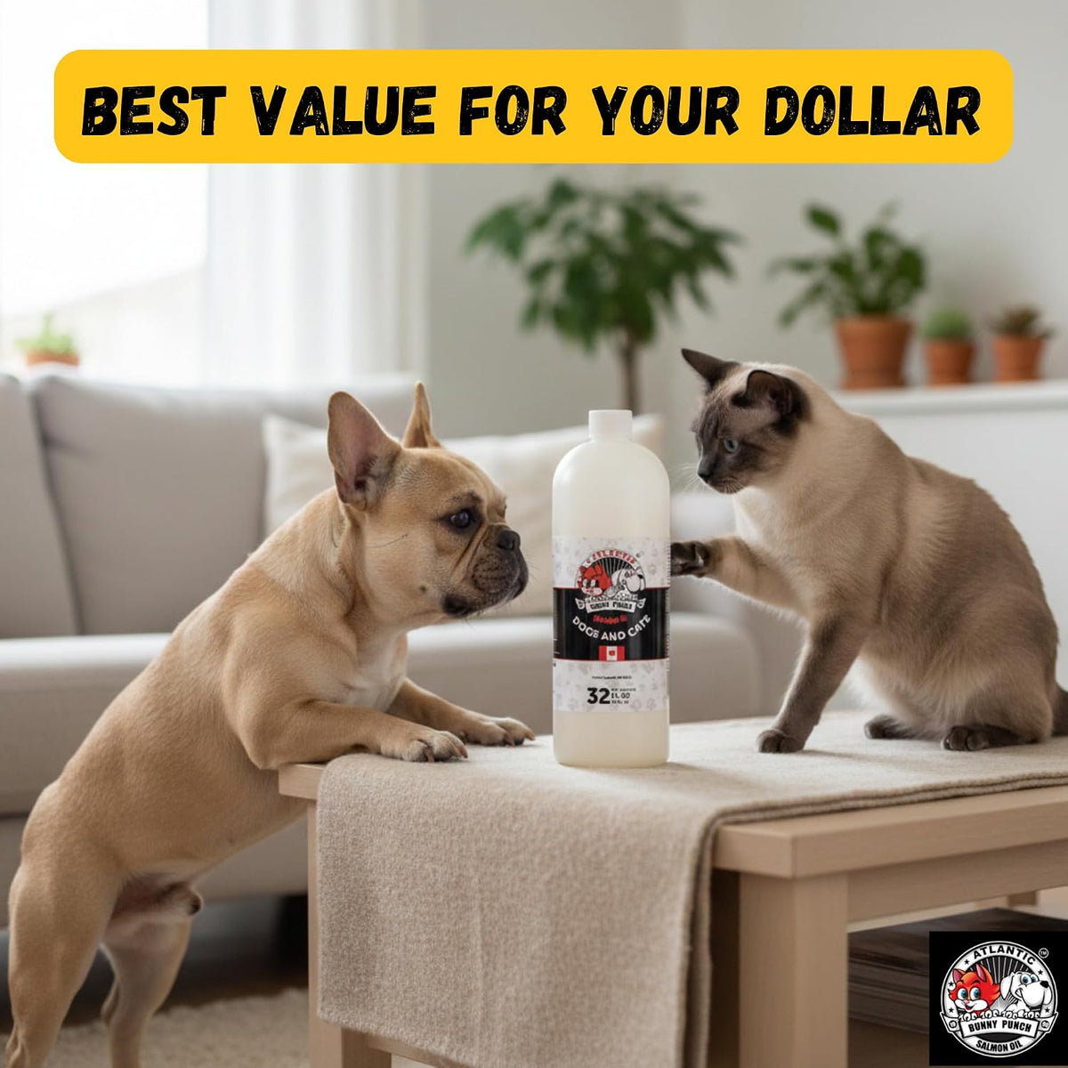 Bunny Punch Pure Atlantic Salmon Oil for Dogs & Cats - Liquid Food Topper - 946 ml - görsel 5