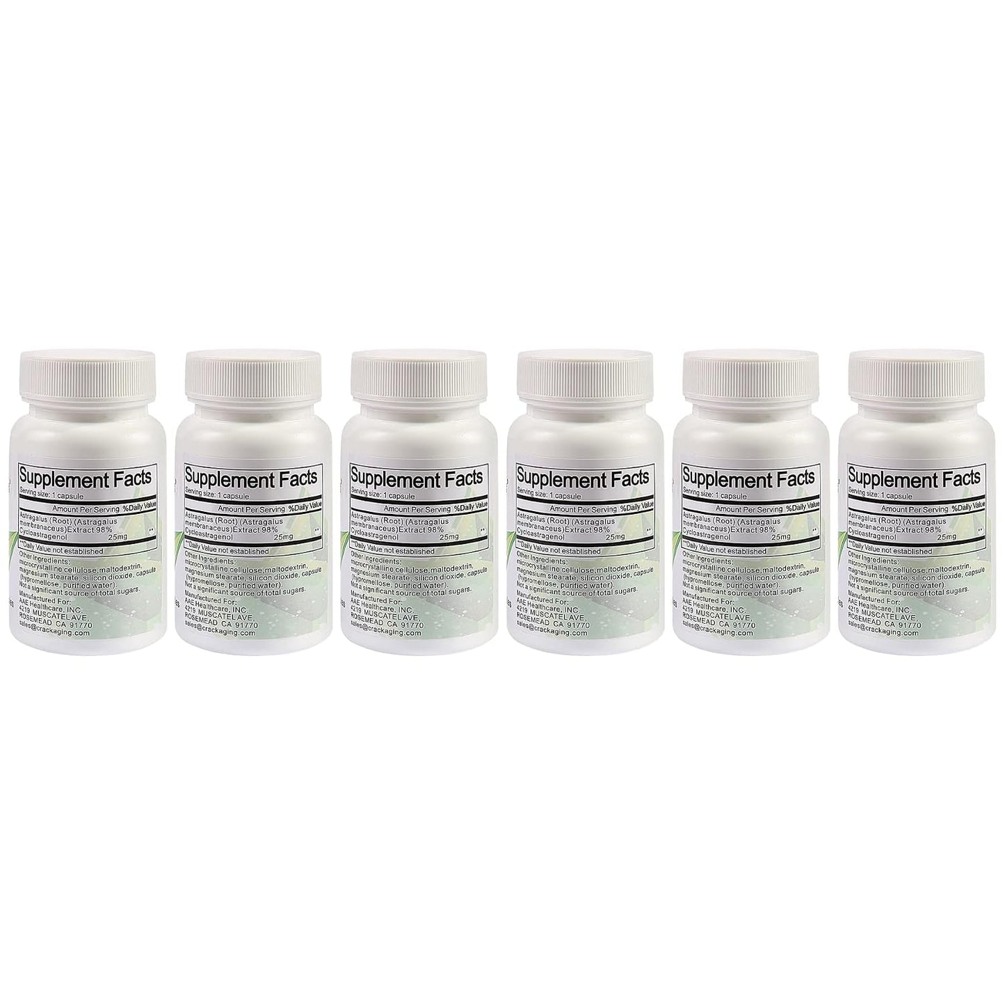 Crackaging Super-Absorption Cycloastragenol 98% 25mg – 180 Vegetable Capsules (6 Bottles) - görsel 2