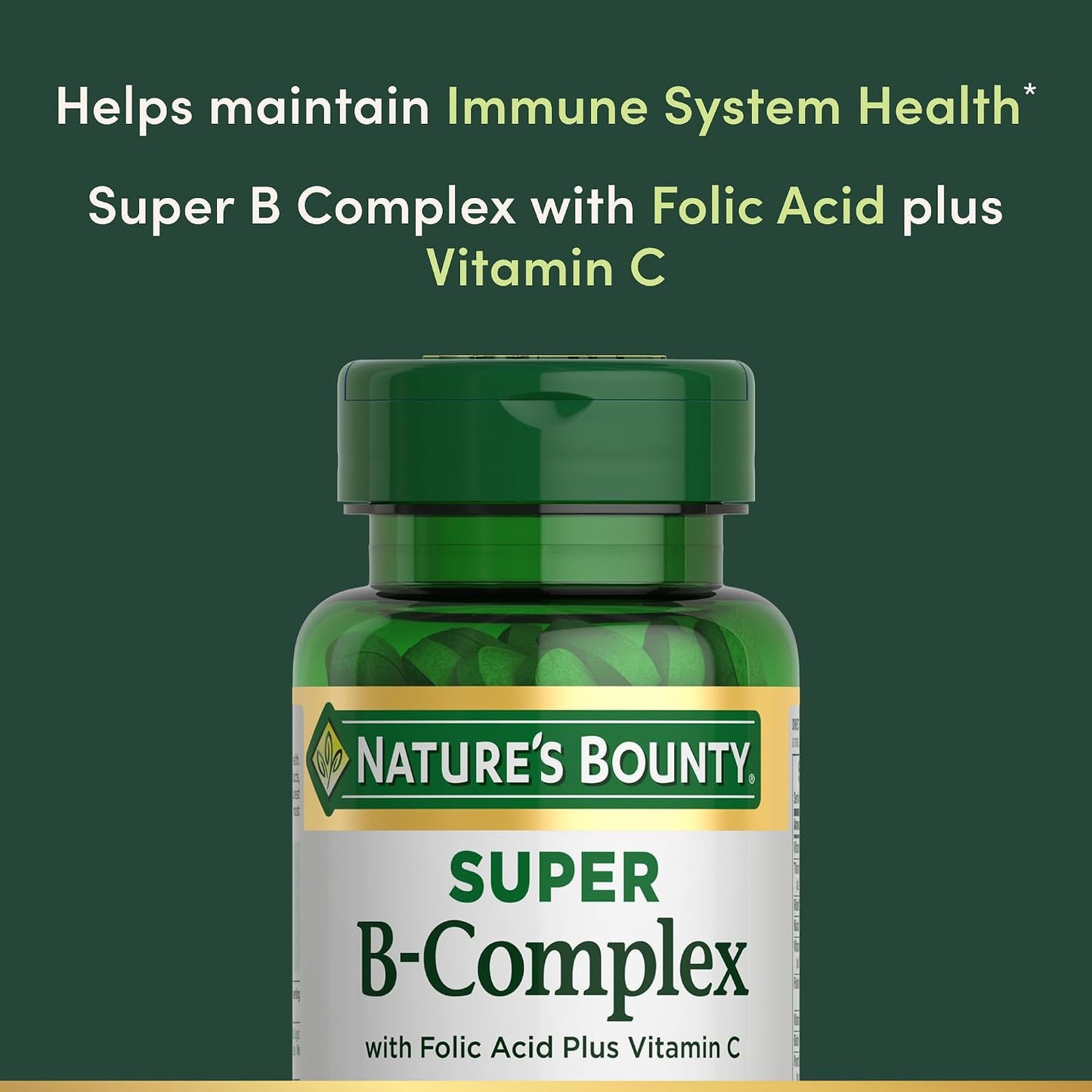 Nature's Bounty Super B Complex Vitamins with Vitamin C & Folic Acid, 150 Tablets - görsel 3