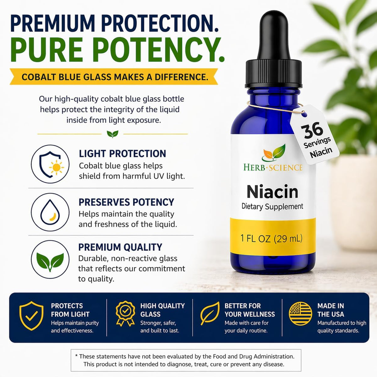 Herb-Science Liquid Vitamin B3 (Niacin) Drops, 30 ml (36 Servings) – Alcohol-Free Niacin Supplement for Energy-Yielding Metabolism Support - görsel 7