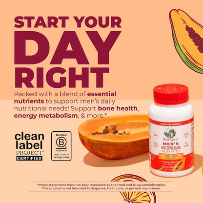 MaryRuth's Multivitamin Gummies for Men - Vegan, Non-GM, Gluten-Free and Sugar-Free - 60 Gummies