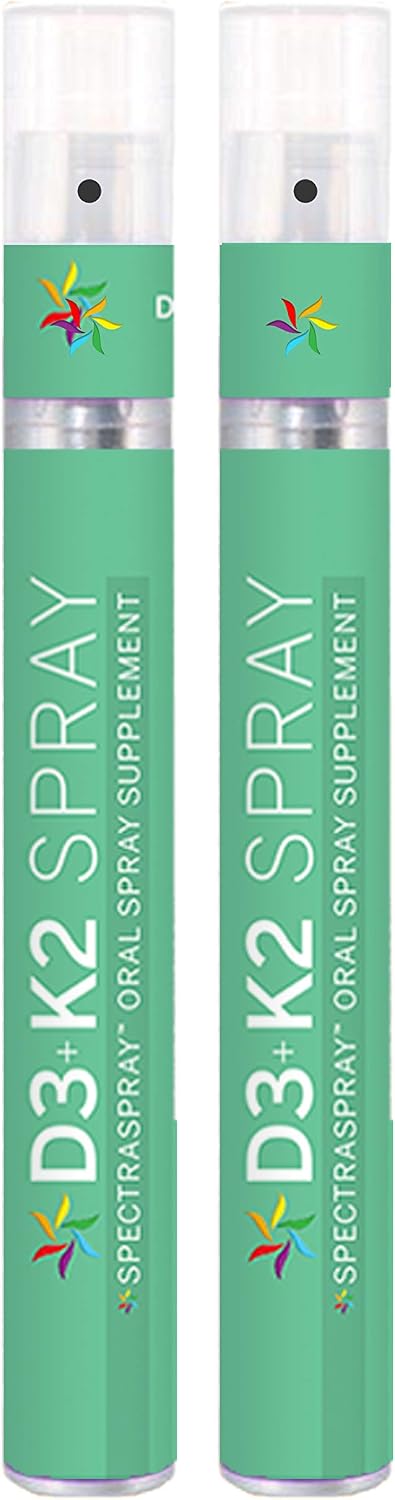 Spectraspray Vitamin D3 + K2 Spray (2 Pack) – MenaQ-7 K2 Oral Liquid, 60 Day Supply