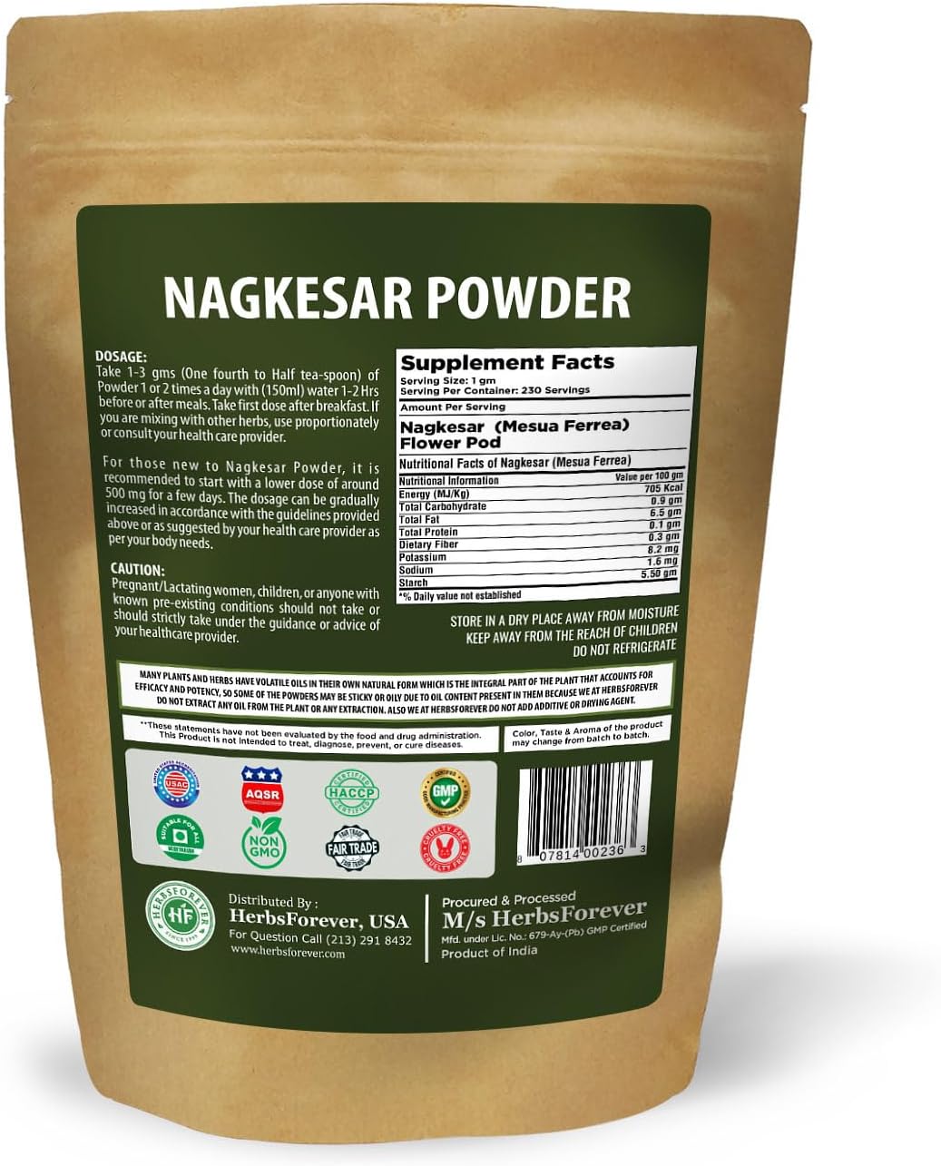 HerbsForever Nagkesar (Mesua Ferrea) Flower Pod Powder – 454 g (1 lb) - görsel 2