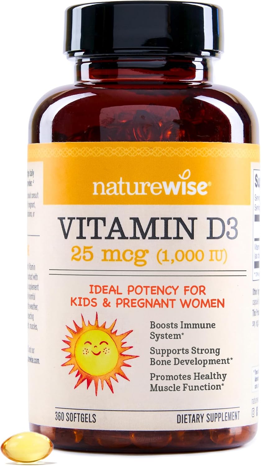 NatureWise Vitamin D3 1000 IU (25 mcg) - 360 Mini Softgels, 1-Year Supply - görsel 1