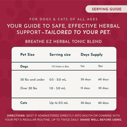 Animal Essentials Breathe EZ Herbal Supplement for Dogs & Cats, 2 fl oz (59 ml)