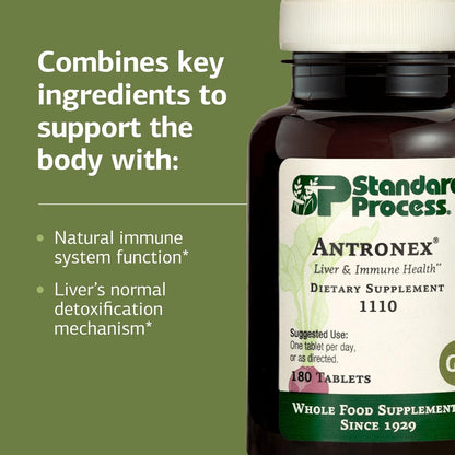 Standard Process Antronex - Liver Health Supplement - Gluten-free, Dairy-free & Soya Free - 180 Tablets
