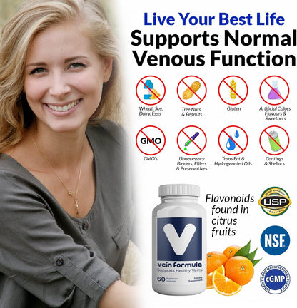 VITASUPPORTMD Vein Formula - Blood Circulation and Leg Vein Supplement with Diosmin Hesperidin 667 mg MPFF, Micronised – Image 3