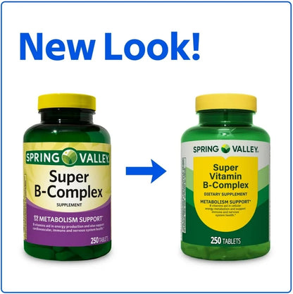 Spring Valley Super Vitamin B-Complex Tablets - 250 Tablets